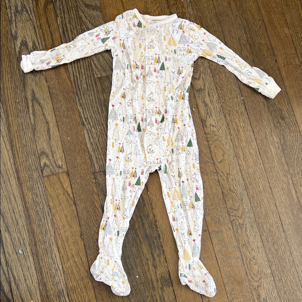 Magnetic Me Holiday Print Kids Footie